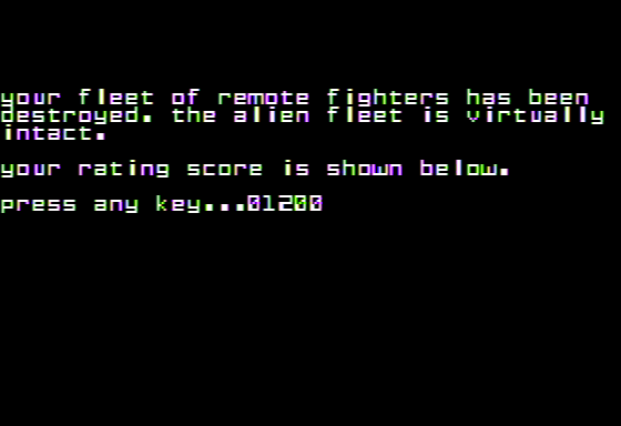 Federation (Apple II) screenshot: My Final Score
