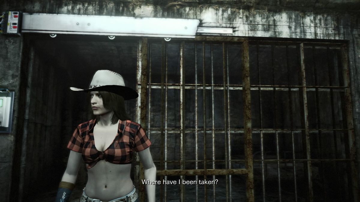 Resident Evil: Revelations 2 - Claire's Rodeo Costume (PlayStation 4) screenshot: Front view of the costume during gameplay