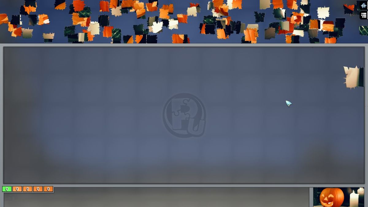 Pixel Puzzles Ultimate: Halloween (Windows) screenshot: With such big pieces the Jack o Lantern puzzle is easy.