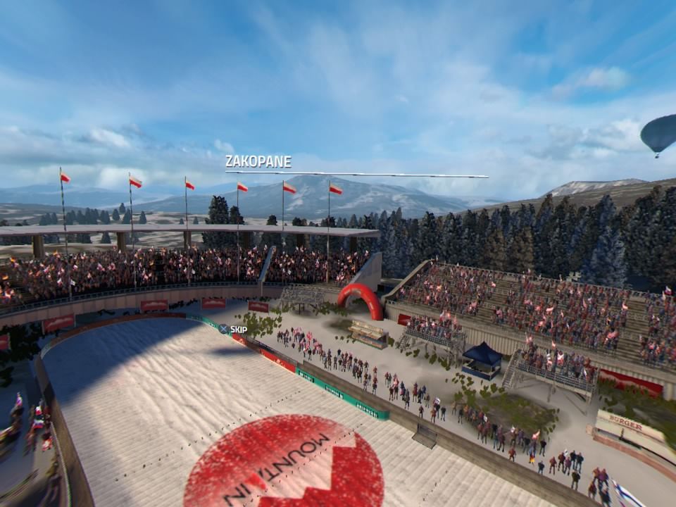 Ski Jumping Pro VR (PlayStation 4) screenshot: Zakopane track overview