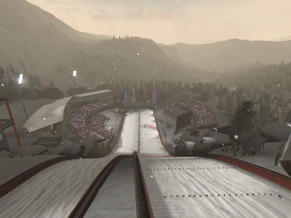 Ski Jumping Pro VR (PlayStation 4) screenshot: Trondheim track overview