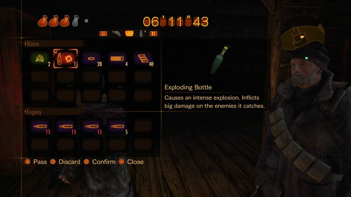 Resident Evil: Revelations 2 - Extra Episode 1: The Struggle (PlayStation 4) screenshot: Inventory