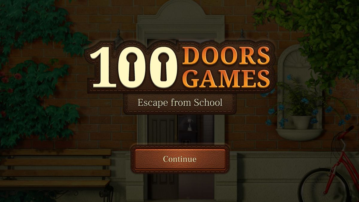 100 Doors Game: Escape from School (Windows) screenshot: The title screen of a restarted game
