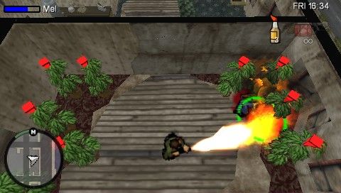 Grand Theft Auto: Chinatown Wars (PSP) screenshot: Burning down some weed