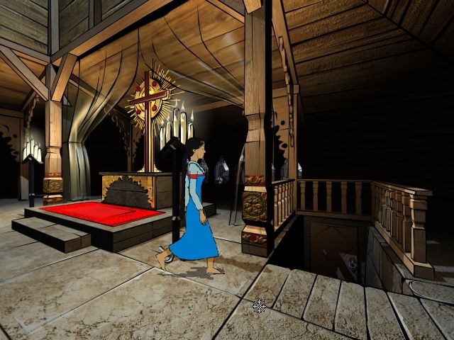 Fairy Tale about Father Frost, Ivan and Nastya (Windows) screenshot: Inside temple
