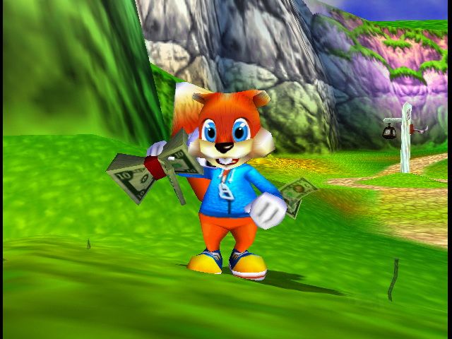 Conker's Bad Fur Day (Nintendo 64) screenshot: All you need is... cash!