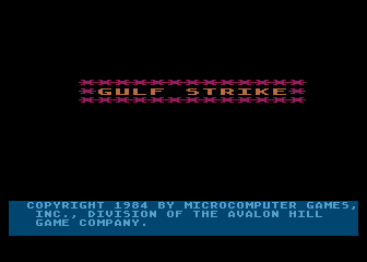 Gulf Strike (Atari 8-bit) screenshot: Title screen