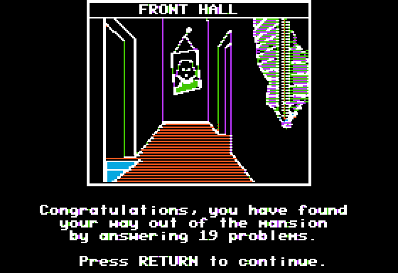 Bad Math Math Mansion Screenshot of Challenge Math (Apple II, 1982) - MobyGames