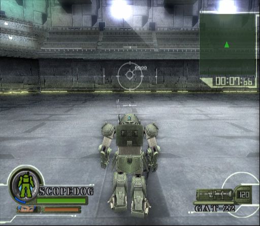 Sōkō Kihei Votoms (PlayStation 2) screenshot: Most of the game is played using the mecha unit