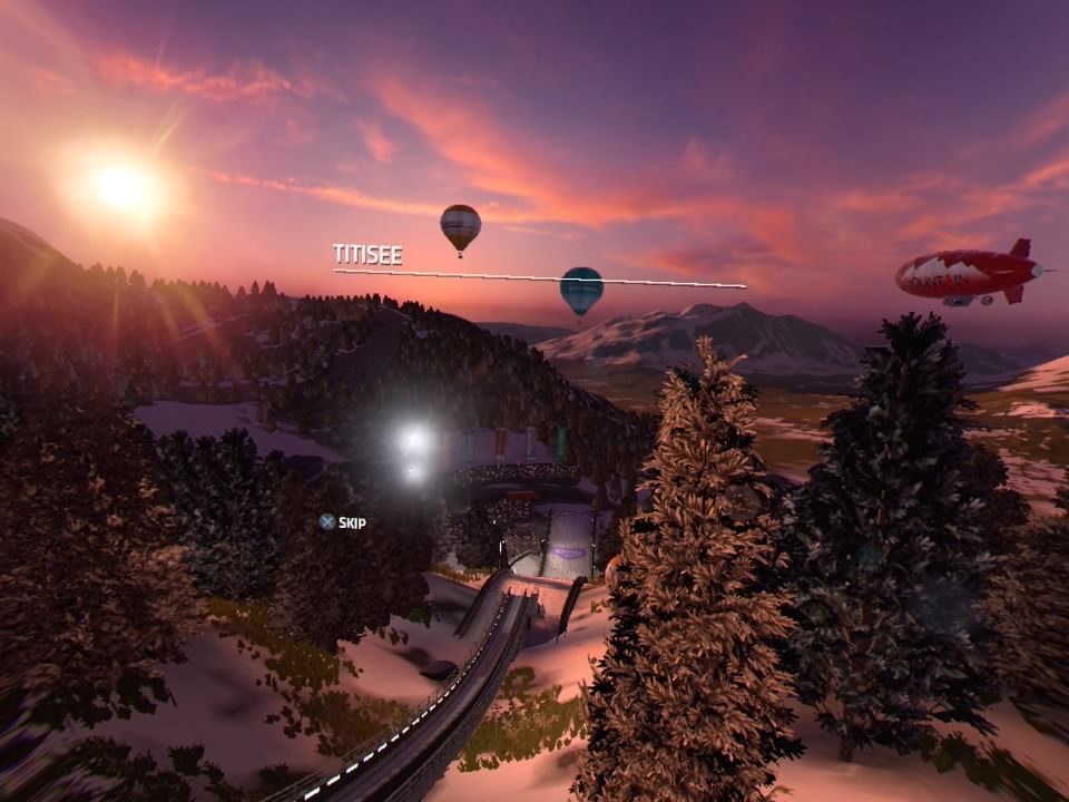 Ski Jumping Pro VR (PlayStation 4) screenshot: Titisee track overview