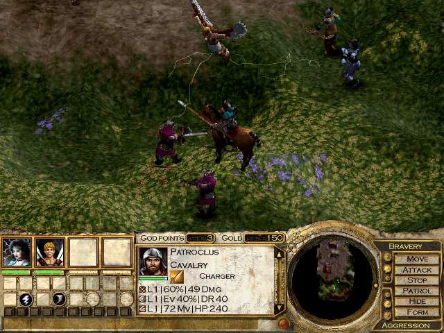 Invictus: In the Shadow of Olympus (Windows) screenshot: Battle with two raiders. Electra shoots lightning from afar.