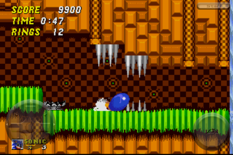 Sonic the Hedgehog 2 (iPhone) screenshot: The spin dash!