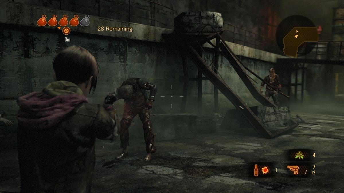 Resident Evil: Revelations 2 - Extra Episode 1: The Struggle (PlayStation 4) screenshot: Enemies come from all sides, so don't stick at the same place for too long
