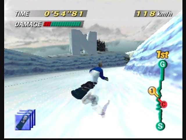 1080° Snowboarding (Nintendo 64) screenshot: This area is icy!