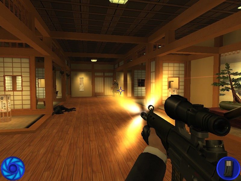 007: Nightfire (Windows) screenshot: Nightfire is a shooter, so there is lots of shooting...