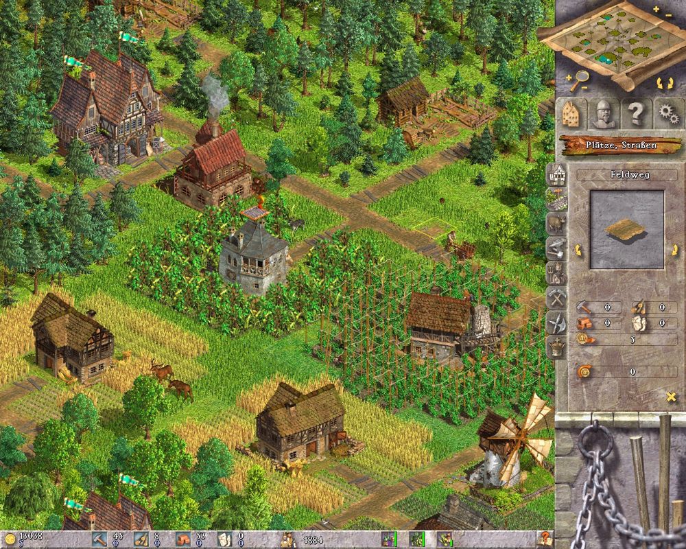 1503 A.D.: The New World (Windows) screenshot: ...and from the many farms in the outskirts of the town.