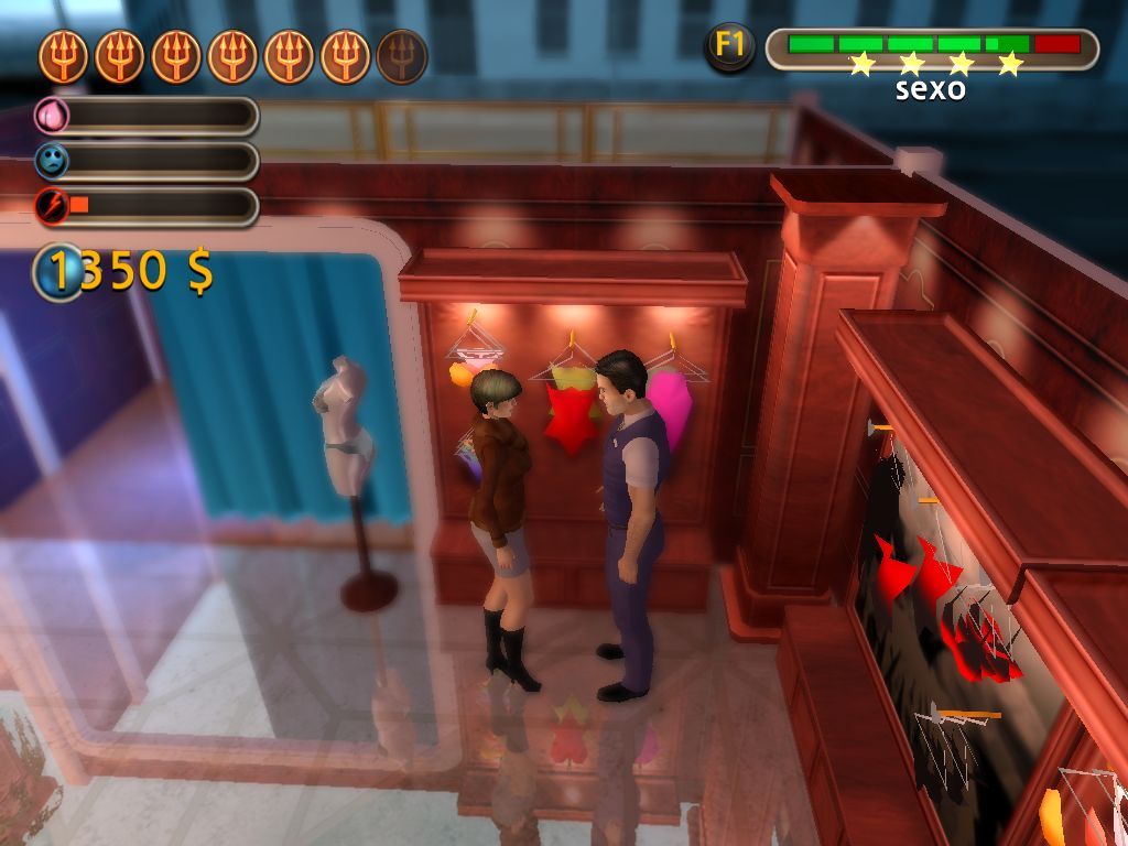 7 Sins (Windows) screenshot: Interacting with a customer (in level one you are a seller)