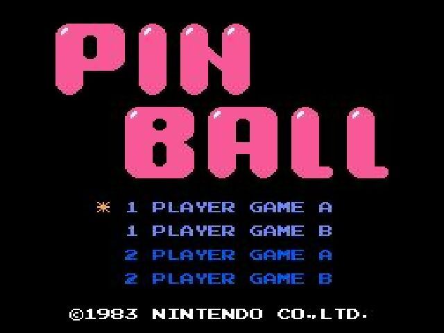 Pinball (NES) screenshot: Title screen
