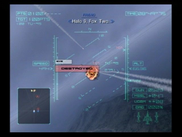 Ace Combat 04: Shattered Skies (PlayStation 2) screenshot: Combat in the skies.