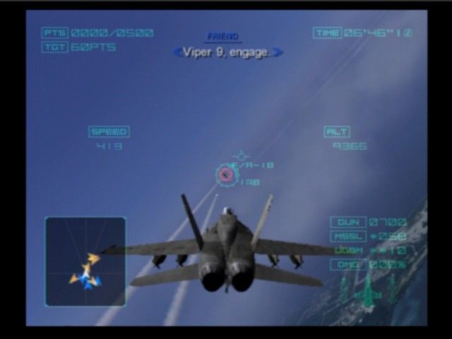 Ace Combat 04: Shattered Skies (PlayStation 2) screenshot: With regular air-to-air missiles, you can only fire two at the time