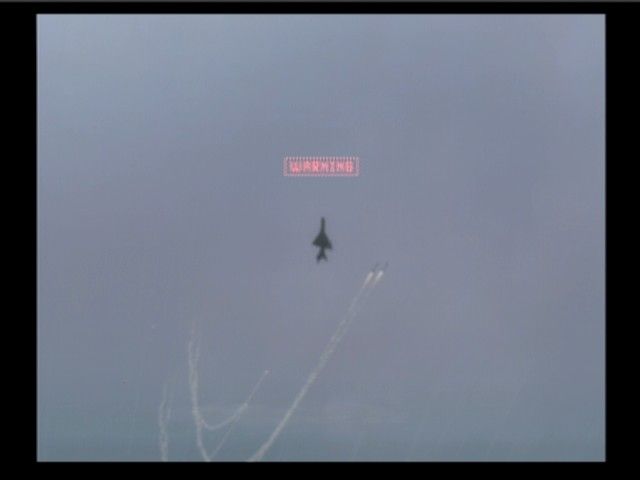 Ace Combat 5: The Unsung War (PlayStation 2) screenshot: You can follow the missile camera when firing at enemy fighters... this one evaded both of my missiles, though