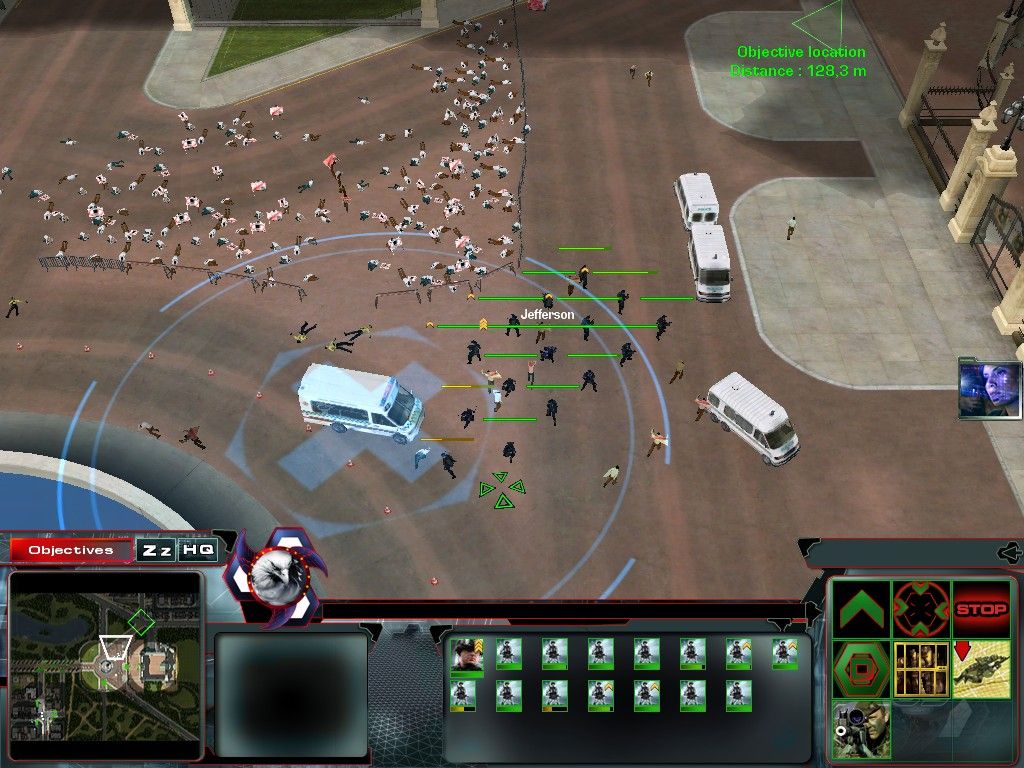 Act of War: Direct Action (Windows) screenshot: The ambulance will heal your men when in range