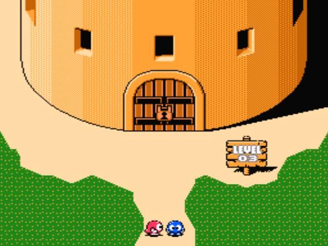 Adventures of Lolo 3 (NES) screenshot: In front of a castle