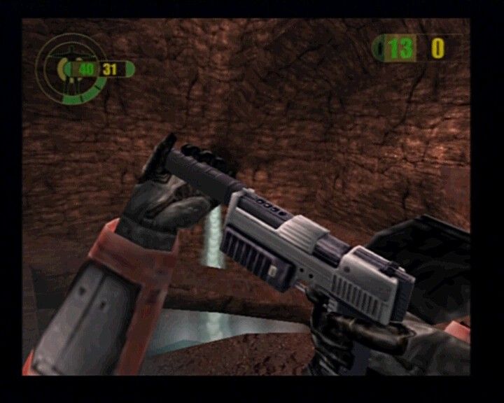 Red Faction (PlayStation 2) screenshot: Using silencer may be cruical in some missions, and sheer pleasure in other.