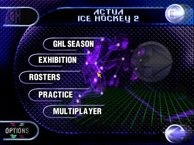 Actua Ice Hockey 2 (Windows) screenshot: Main menu