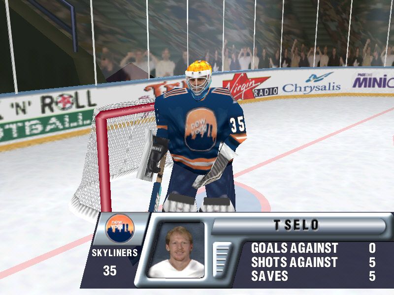 Actua Ice Hockey 2 (Windows) screenshot: The goalkeeper