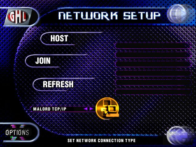 Actua Ice Hockey 2 (Windows) screenshot: Setting up a network game