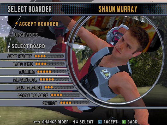 Wakeboarding Unleashed featuring Shaun Murray (Windows) screenshot: Boarder selection