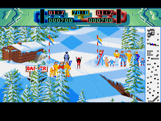 Professional Ski Simulator (Amiga) screenshot: In Game