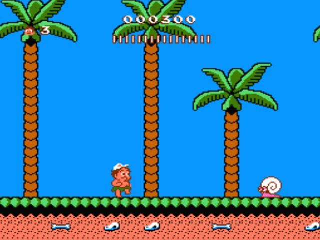 Adventure Island II (NES) screenshot: Palmy level