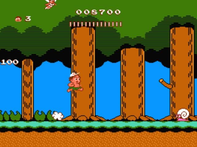 Adventure Island II (NES) screenshot: Snaily level