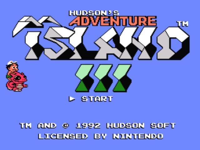 Adventure Island 3 (NES) screenshot: Title screen