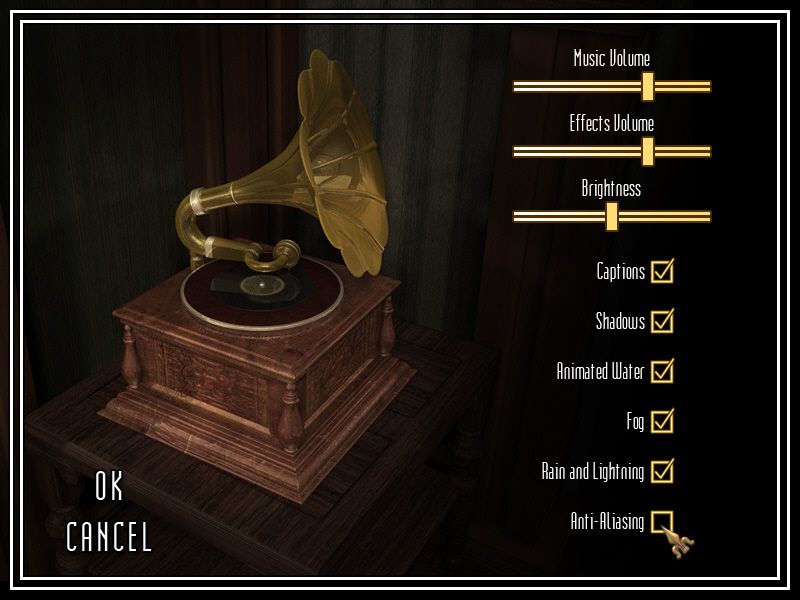 Agatha Christie: And Then There Were None (Windows) screenshot: Options Menu