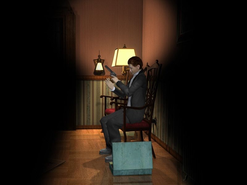 Agatha Christie: And Then There Were None (Windows) screenshot: Looking through the keyhole.