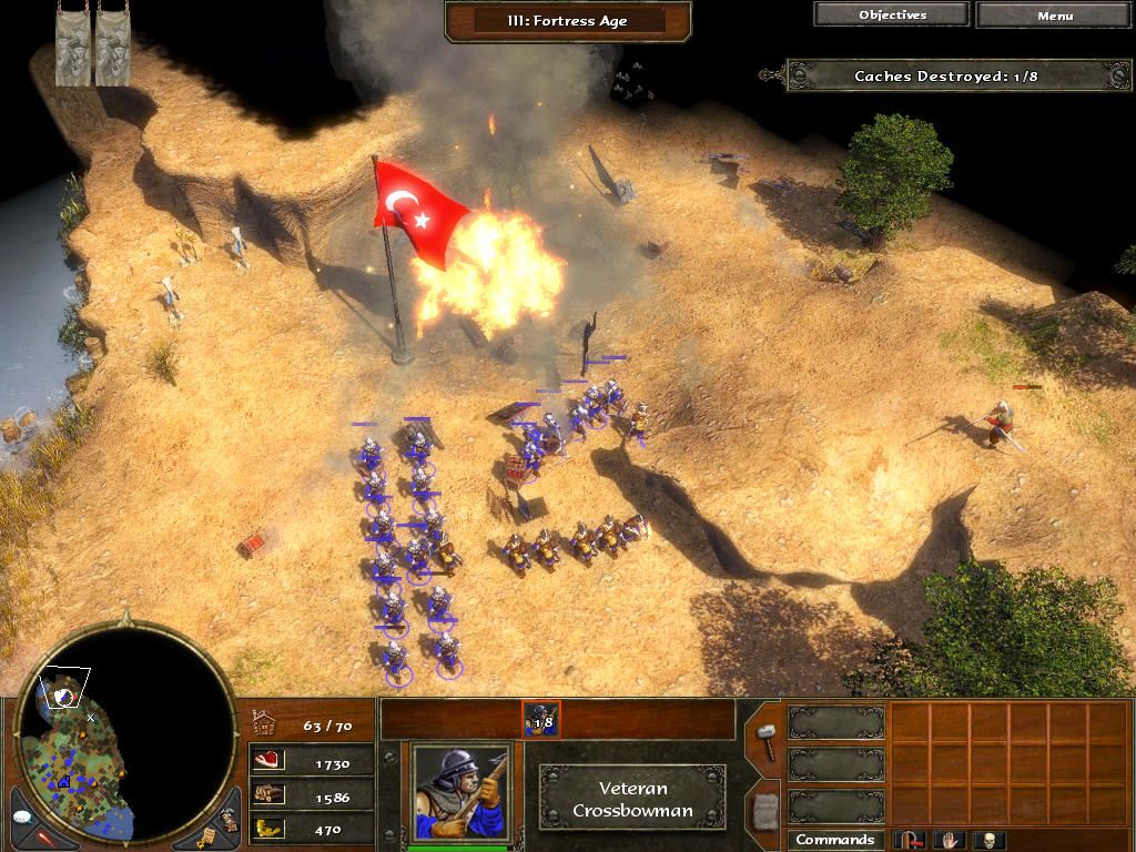 Age of Empires III (Windows) screenshot: Weapon cache destroyed.