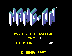 Hang-On & Astro Warrior (SEGA Master System) screenshot: Hang-On Title