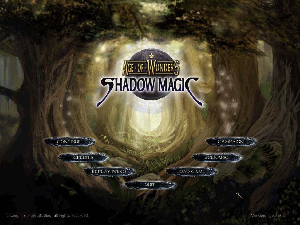 Age of Wonders: Shadow Magic (Windows) screenshot: Main Menu