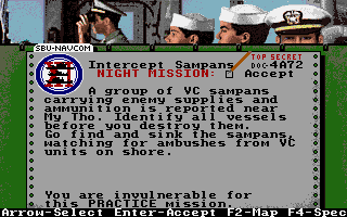 Gunboat (DOS) screenshot: Mission Briefing