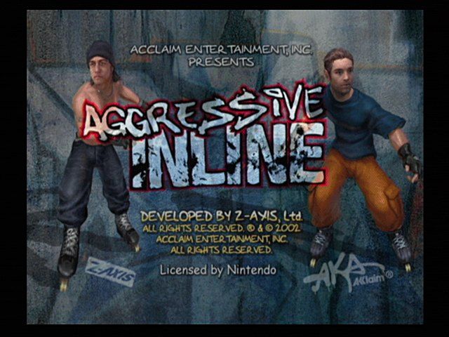 Aggressive Inline (GameCube) screenshot: Title Screen