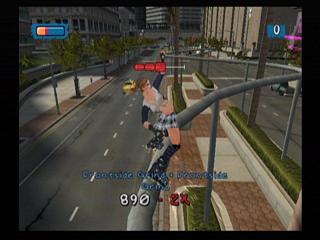 Aggressive Inline (GameCube) screenshot: Grinds are a significant part of this game