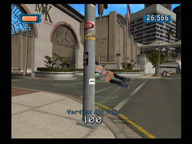 Aggressive Inline (GameCube) screenshot: You can grab vertical and horizontal poles