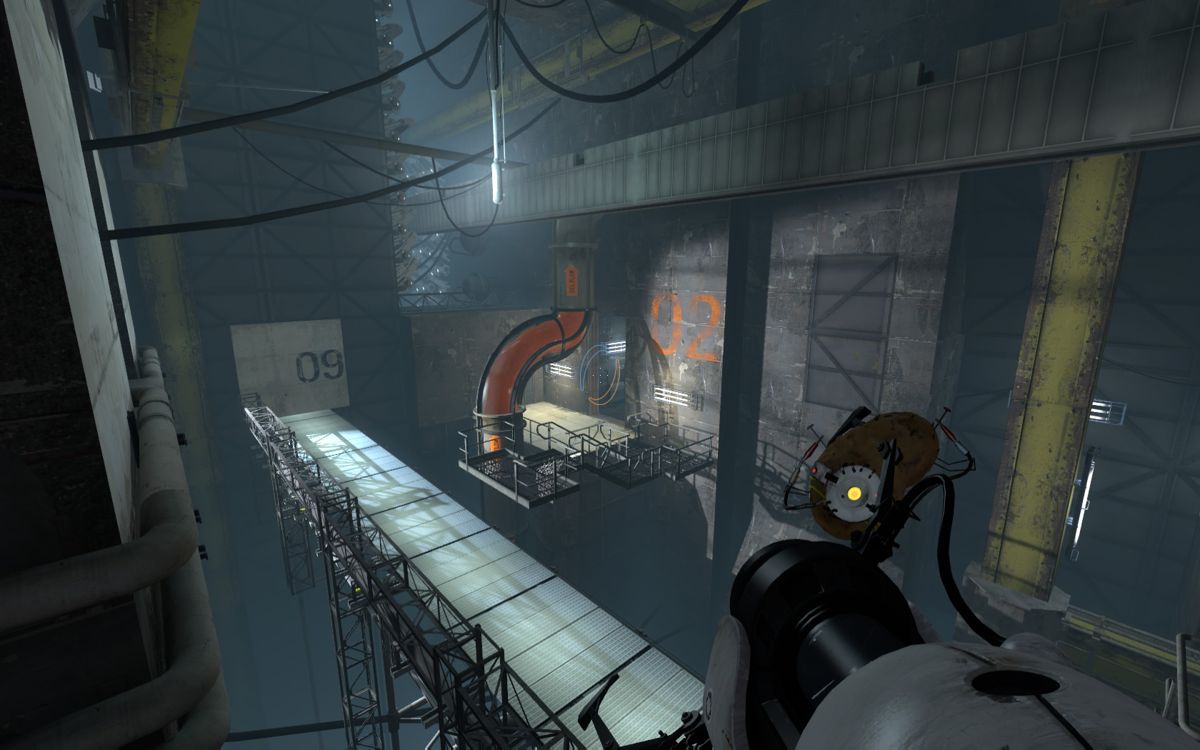 Portal 2 (Windows) screenshot: Deep down inside the facility.