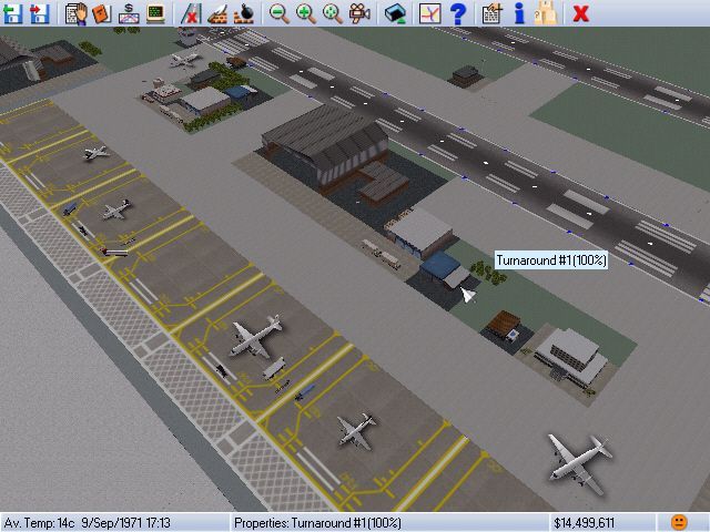 Airport Tycoon (Windows) screenshot: Runways and apron