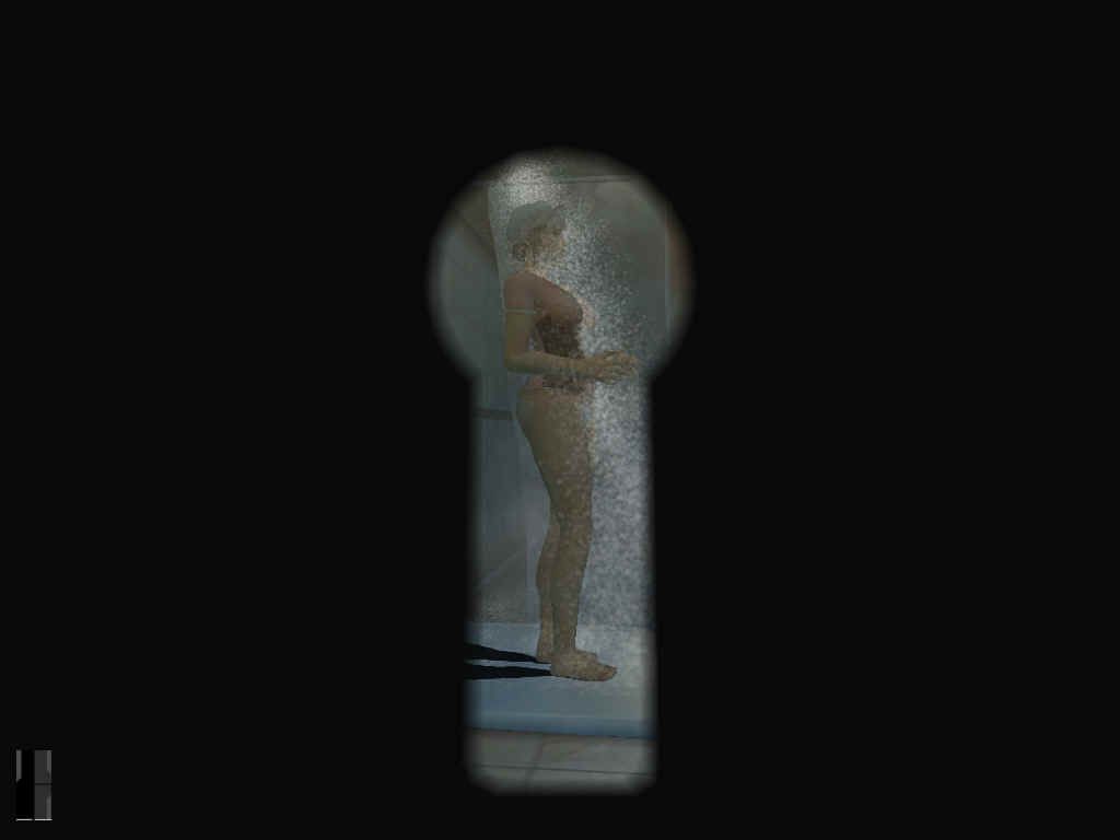 Hitman: Contracts (Windows) screenshot: I think Mr. 47 is a voyeur... or is it me?