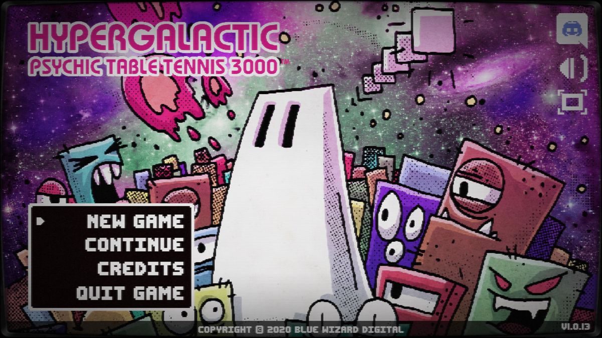 Hypergalactic Psychic Table Tennis 3000 (Windows) screenshot: Main menu
