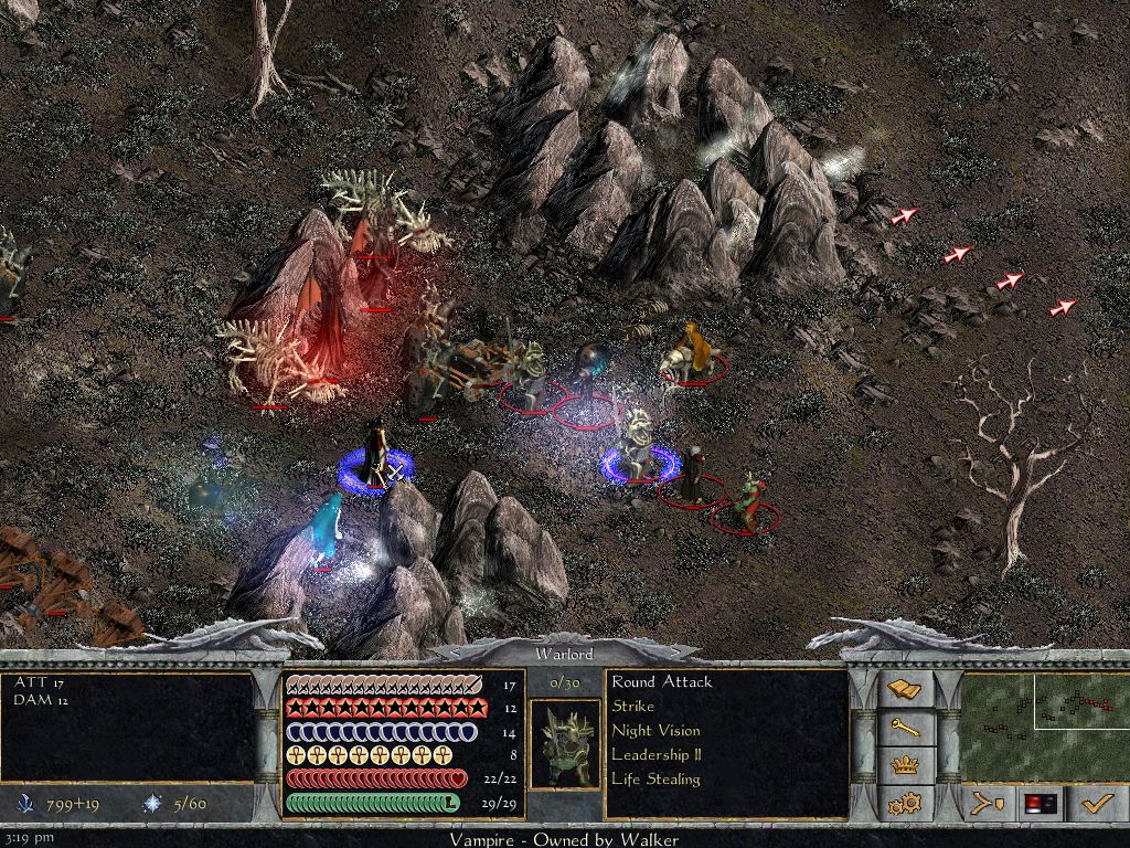 Age of Wonders: Shadow Magic (Windows) screenshot: Wasteland battle